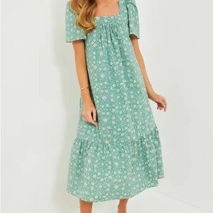 Floral Green Midi Dress